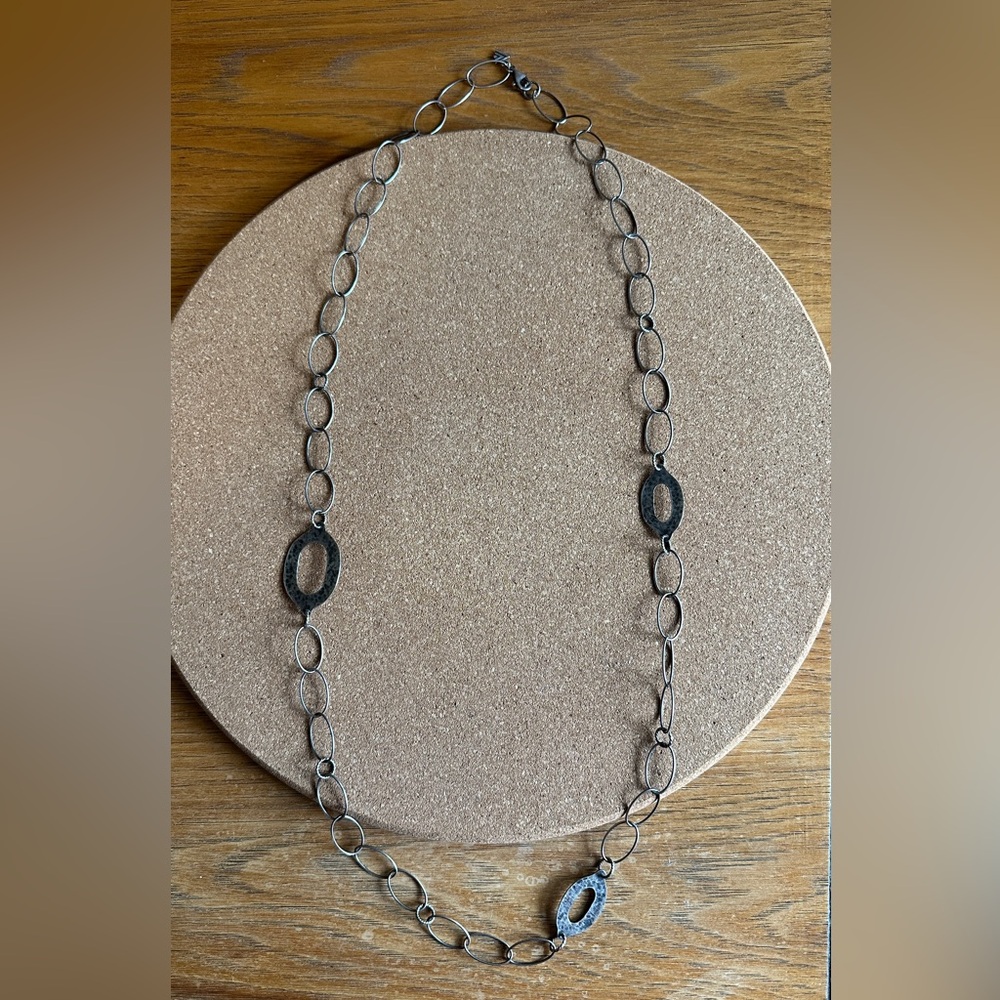 Silpada Sterling 925 Oxidized Long Chain Link Necklace